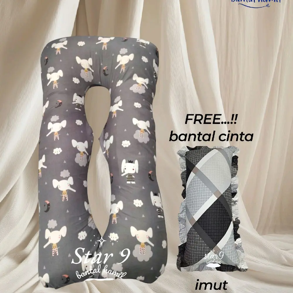 FREE BANTAL CINTA IMUT Bantal Hamil Maternity Pillow Empuk Guling Ibu Hamil & Menyusui Lebar 75cm Panjang 115cm Bahan Silikon Grade A Super Nyaman & Aman