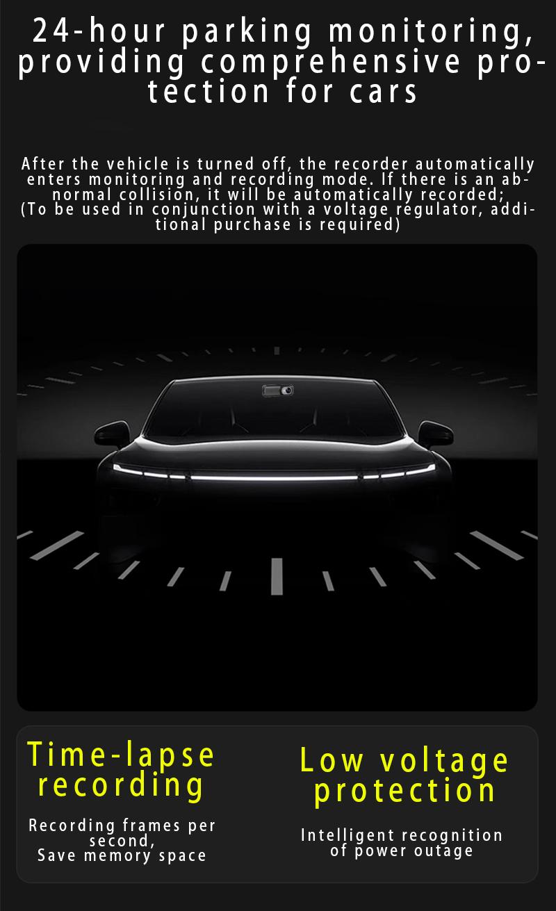 Product Introduction of HD 4K dual lens driving recorder black box driving recorder car DVR 1080P rear camera built-in WiFi GPS 24-hour parking monitor Includes 128GB TF 33