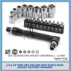 SOCKET OBENG 1/4 INCH + OBENG MAGNETIC 10IN1 MODEL L