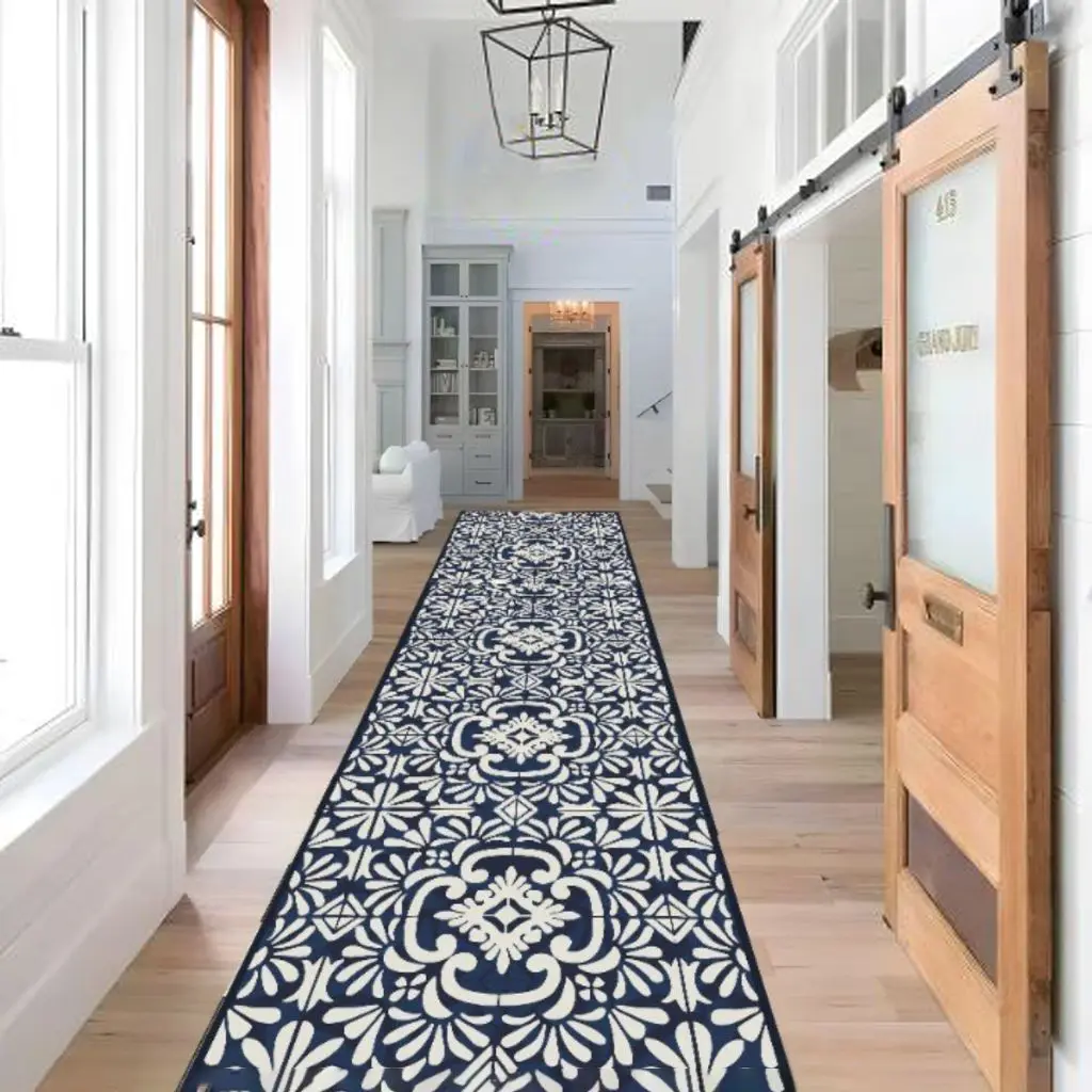 Karpet Runner Karpet Panjang Lorong Traditional Style Kitchen Carpet Living Room Floor Mat Crystal Fabric Gulung Soft Nordic Swan