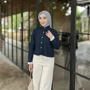 Larissa Blouse Denim by Keenohel | Blouse Denim | Atasan Wanita | Blouse Wanita | Blouse Denim Wanita