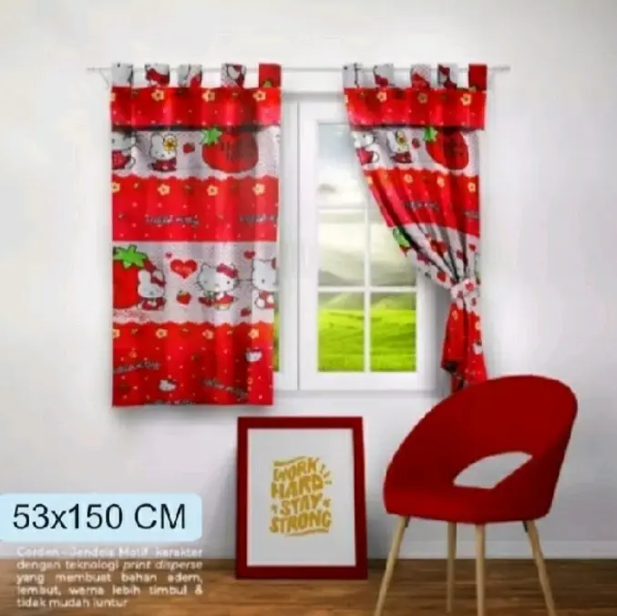 Gorden Jendela Karakter Doraemon Minimalis Ukuran 150×50 cm Dekorasi Kain Curtain 4