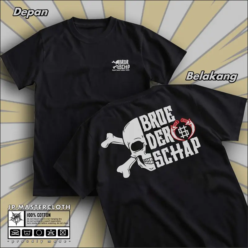 Kaos Broeder Schap Tengkorak Plastisol Ink 1
