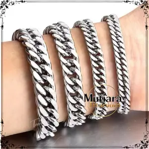 GELANG TANGAN RANTAI 3-11 mm TITANIUM  STAINLESS STEEL RANTAI PRIA BAJA ANTIKARAT PRIA TIDAK LUNTUR MODEL TERBARU PALING LARIS Bracelets harian x silver navy