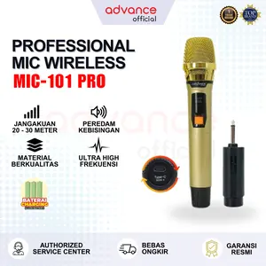 【COD】Advance Mic Wireless  MIC-101 PRO Mikrofon Recharger UHF Warna Gold Bahan ABS Plastik Microphone Tanpa Kabel Garansi 1 Tahun