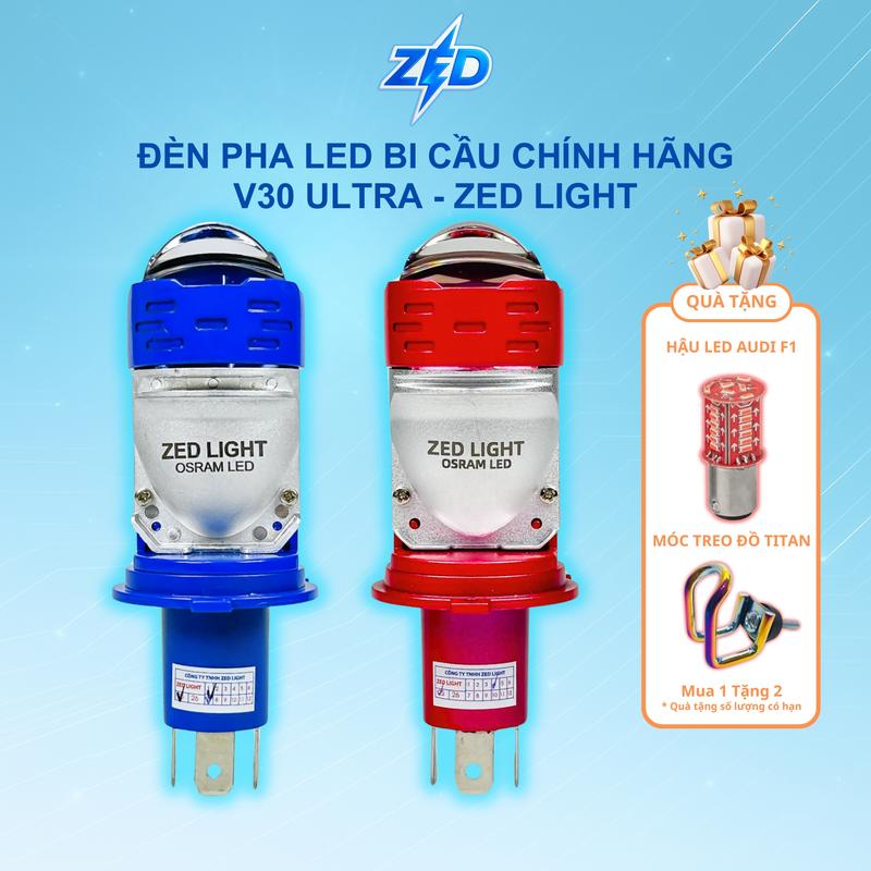 [Chuẩn Hãng ZEDLIGHT] Đèn Pha Bi Cầu V30 Ultra - 65W 12 24V DC H4 Bản Cao Cấp Pha Laser - Bảo Hành 24 Tháng Phụ Tùng Đèn Pha Led ÔTô, Xe Máy