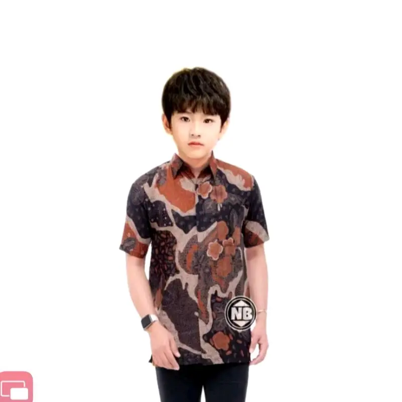 Kemeja Batik Anak Laki Laki Umur 1-12 Tahun Batik Anak Laki Laki Lengan Pendek Modern 4