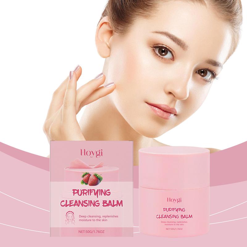 Product Introduction of Hoygi Strawberry Cleansing Makeup Remover Gentle Ingredients Makeup Removing Treatment Deep Cleansing Improves and Nourishes Skin Texture 2