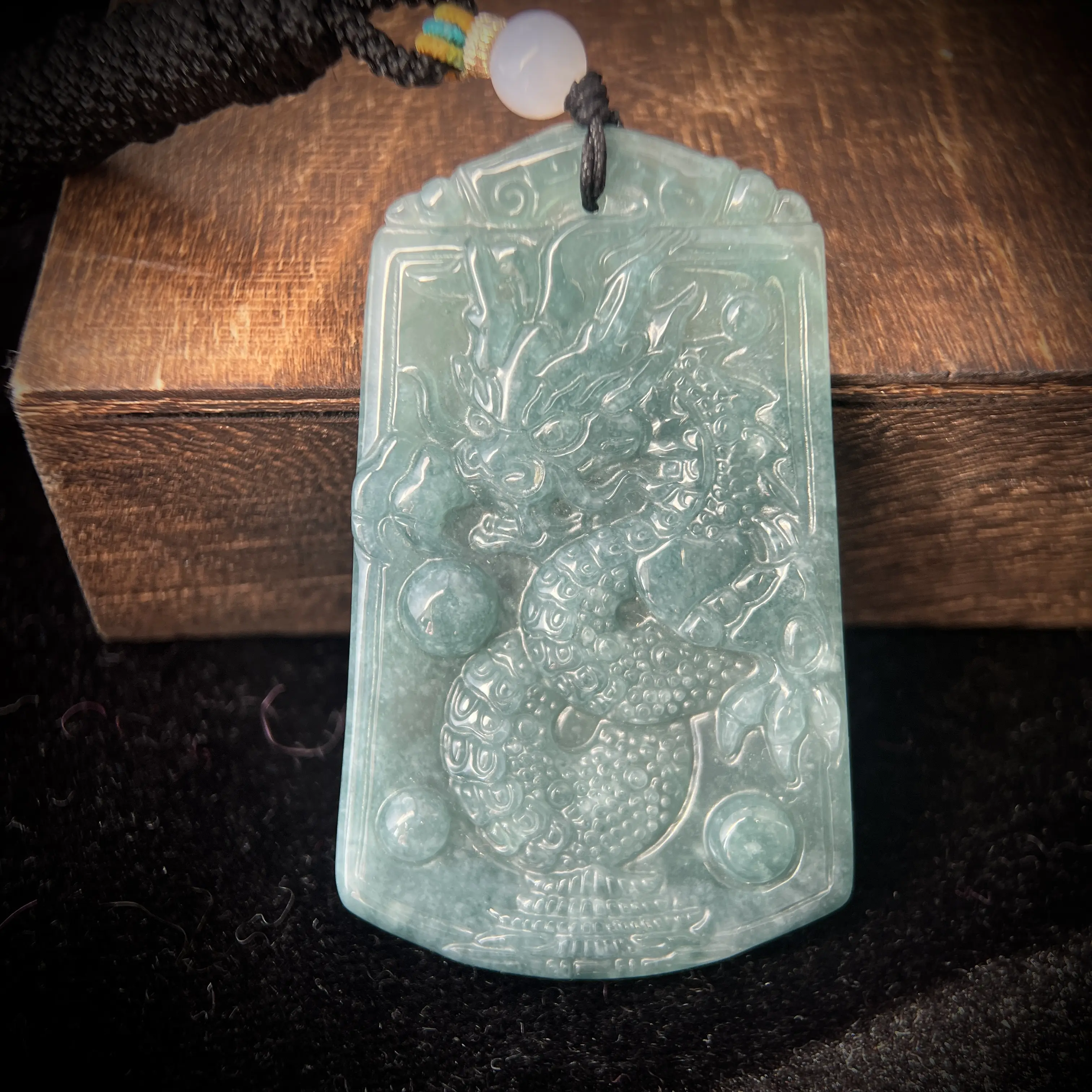 Oriental Dragon Badge Jadeite Decoration