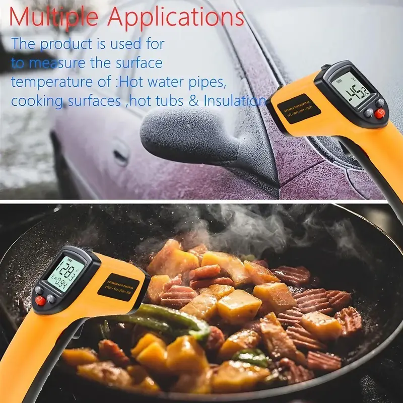 Infrared Thermometer, High Precision Handheld Laser Temperature Gun, Fast Response Instant Read Temperature Measuring Instrument for Kitchen, Outdoor 8