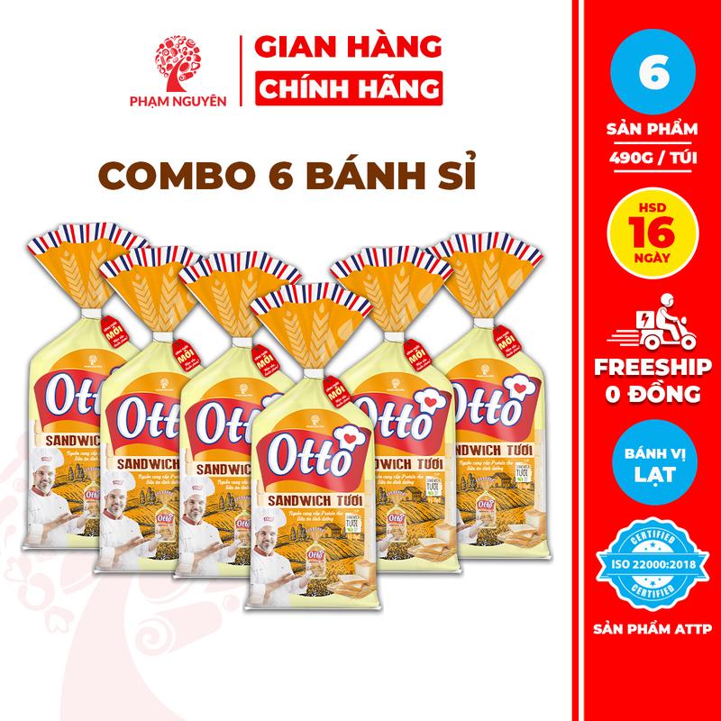 BÁNH KẸO SỈ Combo 6 Túi Bánh Sandwich lạt Otto 490g 245g | Bánh ăn sáng | Bánh mì lạt | Đồ ăn vặt