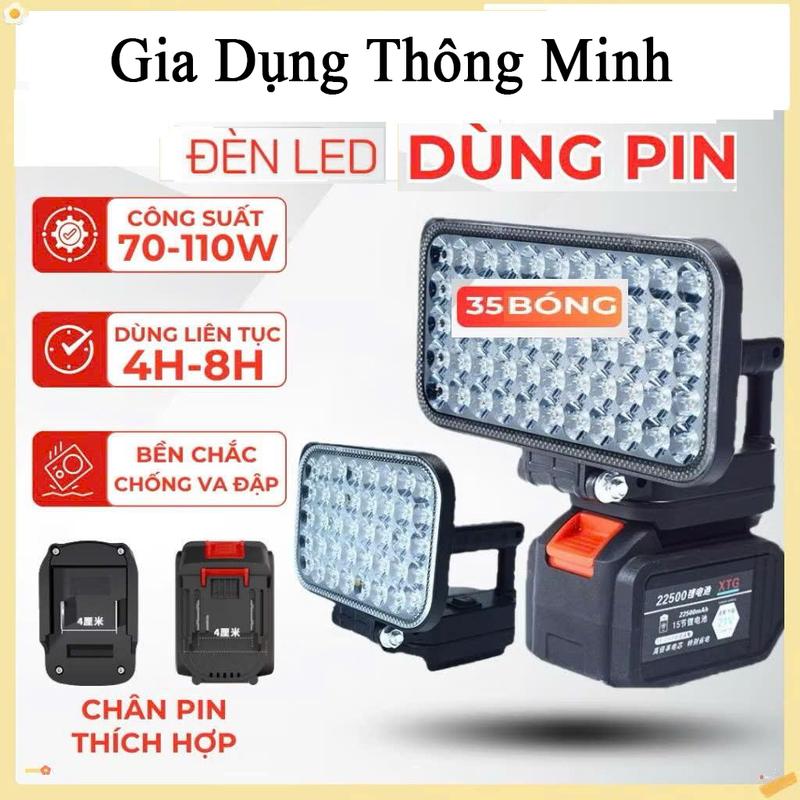  Đèn LED Làm Việc Dùng Khi Mất Điện Thân Đèn Led 35 Bóng Dùng Chân Pin Phổ Thông 4cm Tiết Kiệm Năng Lượng 2 Cổng Sạc Điện Thoại USB 2 Chế Độ Sáng Chống Nước 