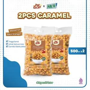 POPCORN BUNDLE 2 PACK [ISI 2pcs] - Halte Snack x PopENjoy / Makanan Ringan Manis Crispy Camilan Popkron Snack Jagung Cemilan Sehat Food Instant