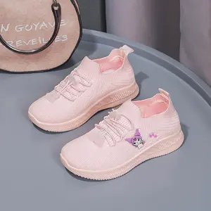 COLLIN Sepatu Anak Perempuan Slip On Rajut Sneakers Tali Hidup KUROMI - LX100-K (27-31)