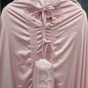Mukenah Silky Premium Renda Cantik Baby Pink Mewah