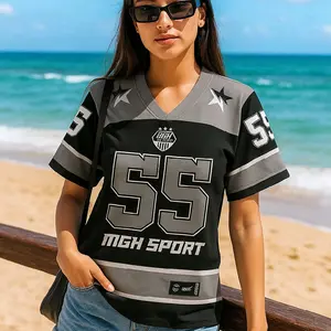 MGH SPORT Kasos Jersey Full Printing Vintage Olahraga Unisex Fashion Pria Wanita Tampilan Keren Trendy Casual Pakaian Sehari-hari Adem Ringan Nyaman
