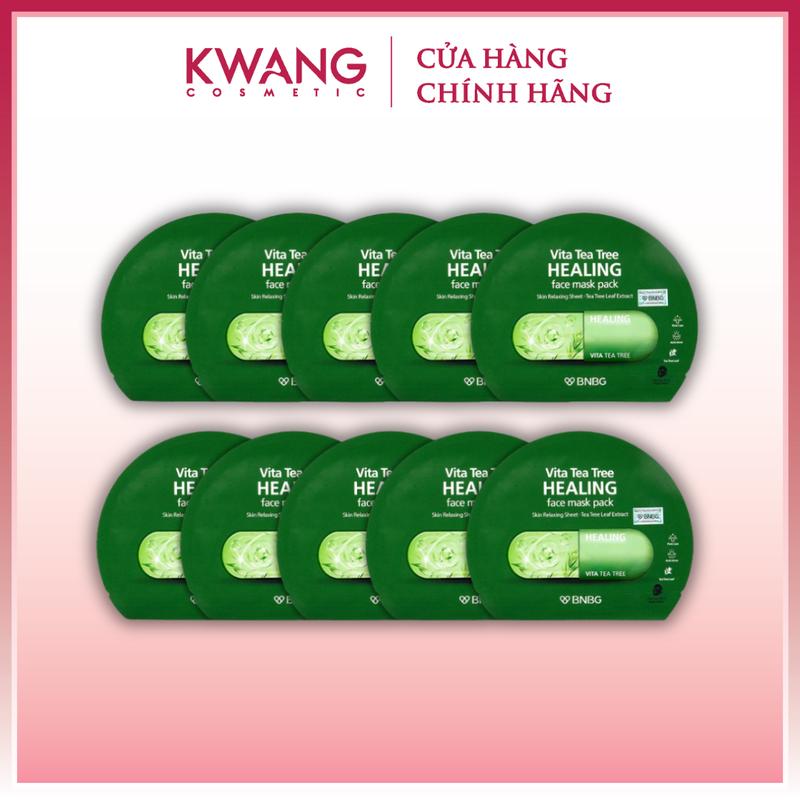 Hộp 10 Miếng Mặt Nạ BNBG Tràm Trà Tea Tree Hỗ Trợ Làm Dịu Da Giảm Mụn 30ml