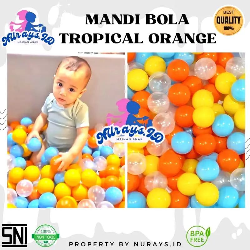 Mandi Bola Anak | Bola Plastik Warna Pastel ber SNI Isi 100pcs 1Kg High Quality Baby Toys kolam renang pelatihan & pengamatan memori pasir merah