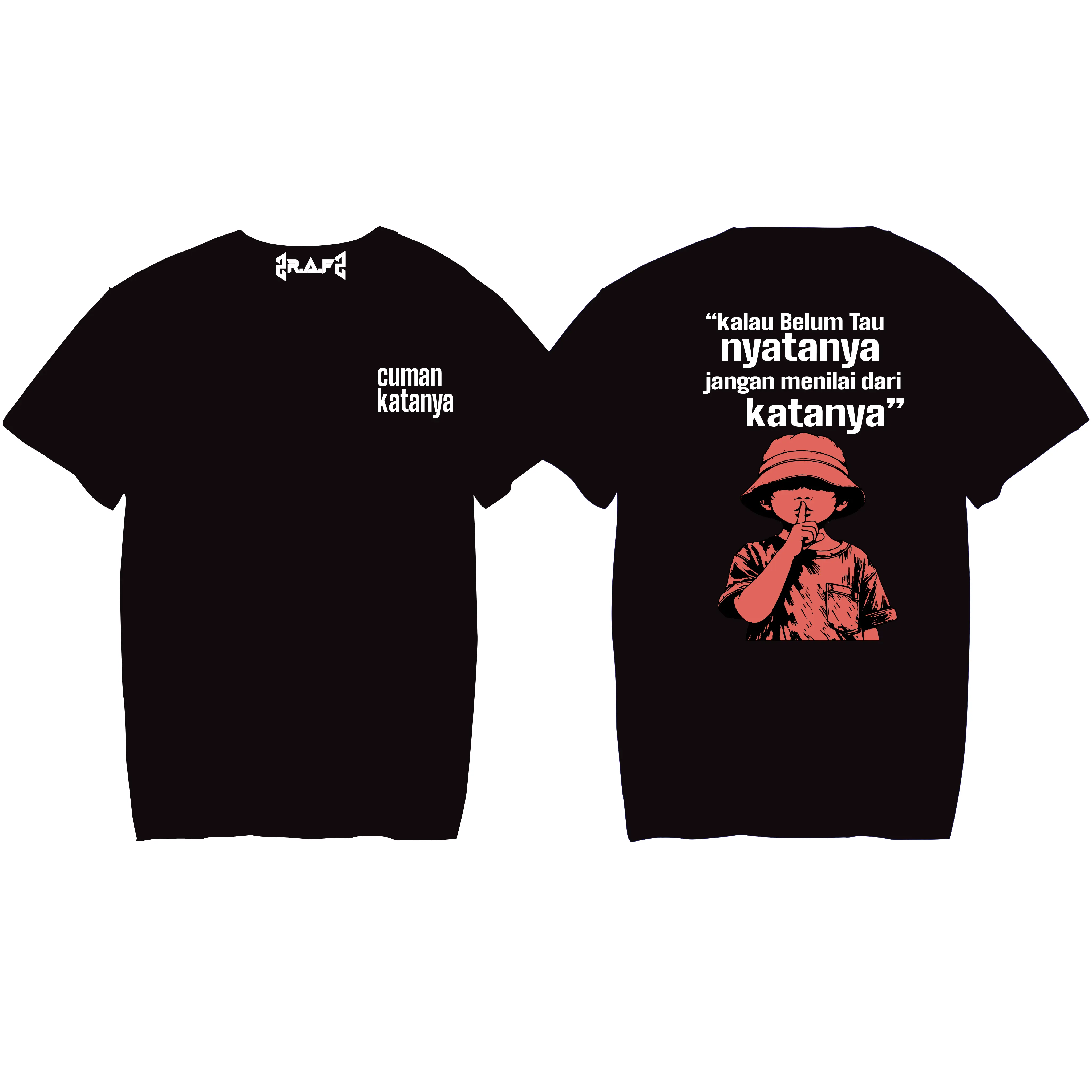 Kaos Cuman Katanya Combed 30s - Unisex - Distro Pria Baju Keren Tshirt Nyaman kaos Kata Kata Baju Pria Tulisan Dewasa