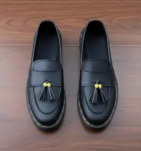 Sepatu dokmar variasi smile pria/wanita terbaru dan termurah Hitam Kerja Flat Shoes