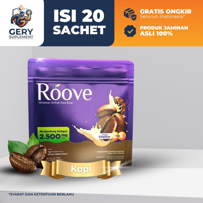 Gambar ROOVE Coffee Colagen Drink 20 Sachet Rovee kolagen collagen Kopi - coffee 20s dari Gery Suplement Kota Depok Tokopedia