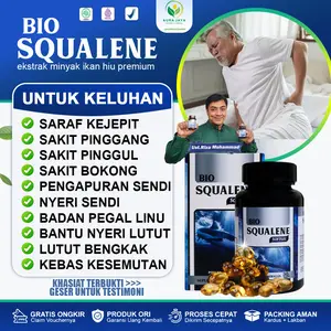 Herbal Untuk Sakit Pinggang Saraf Kejepit Sakit Bokong Pinggul Sampai Menjelar Ke Kaki Nyeri Sendi Sakit Tulang Belakang Sakit Bahu Lutut Asam Urat Rematik Ostearthritis Pengapuran Tulang Dan Sendi  - Bio Squalene Softgel Sudah BPOM Halal Mui Bisa COD