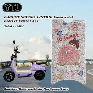 YTJ Karpet Pvc Mie Bihun Tebal 10MM Custom Karpet Motif Print Sepeda Listrik Exotic Veloce V3V4