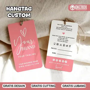 PAKET 60 PCS Hangtag tang handtag hantag label baju custom nama harga jualan okebox HT 10