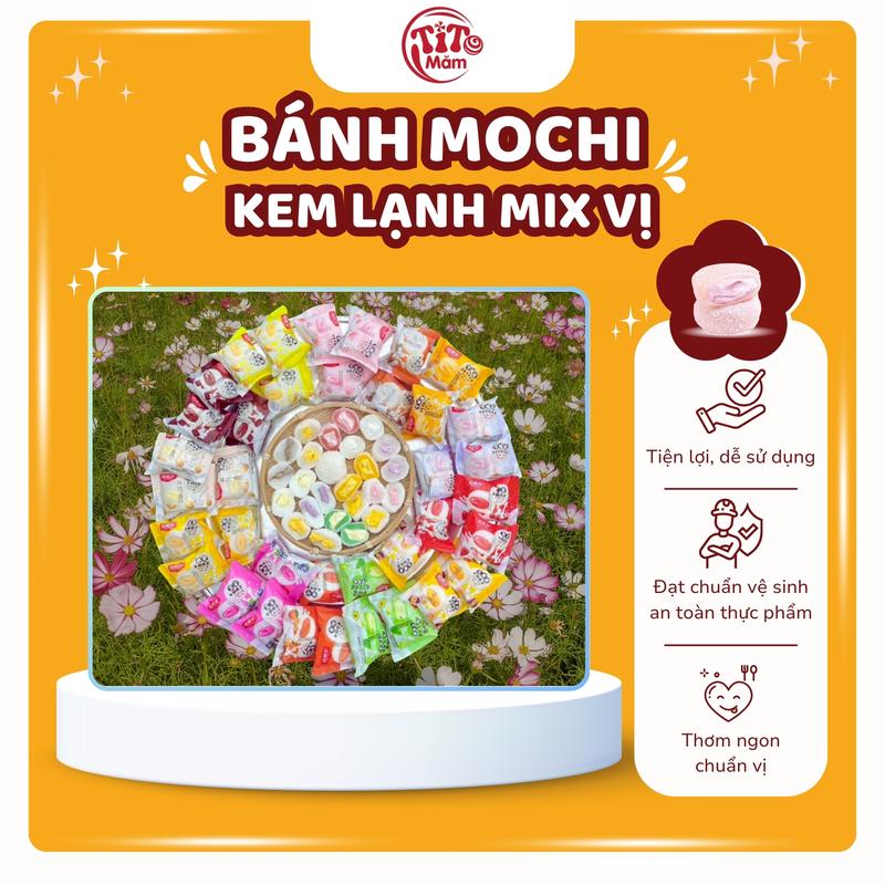  Thùng Bánh MoChi Kem Mix Vị Chính Hãng   NGÀY IN TRÊN BÁNH LÀ NGÀY SẢN XUẤT - HSD: 120 NGÀY IN MẶT SAU   
