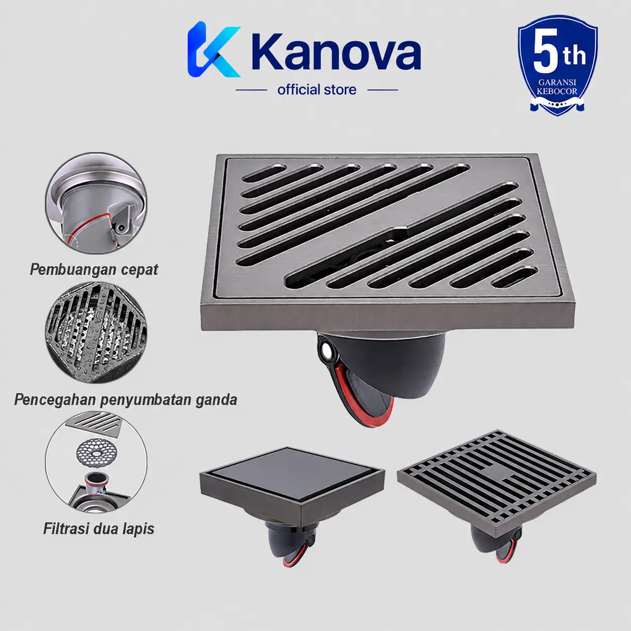 [Ready Stock] Floor drain Stainless Anti Serangga Banjir Kecoa Got Kamar Mandi Anti Tikus SUS 304 Saringan Got Filter Bisa Isi Keramik