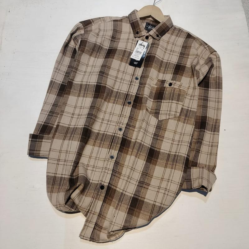KEMEJA WARNA CREAM CATUR KEMEJA FLANEL PRIA LENGAN PANJANG PREMIUM QUALITY Kain Lembut Kotak Distro Casual Motif Nyaman Semi Surfing 1