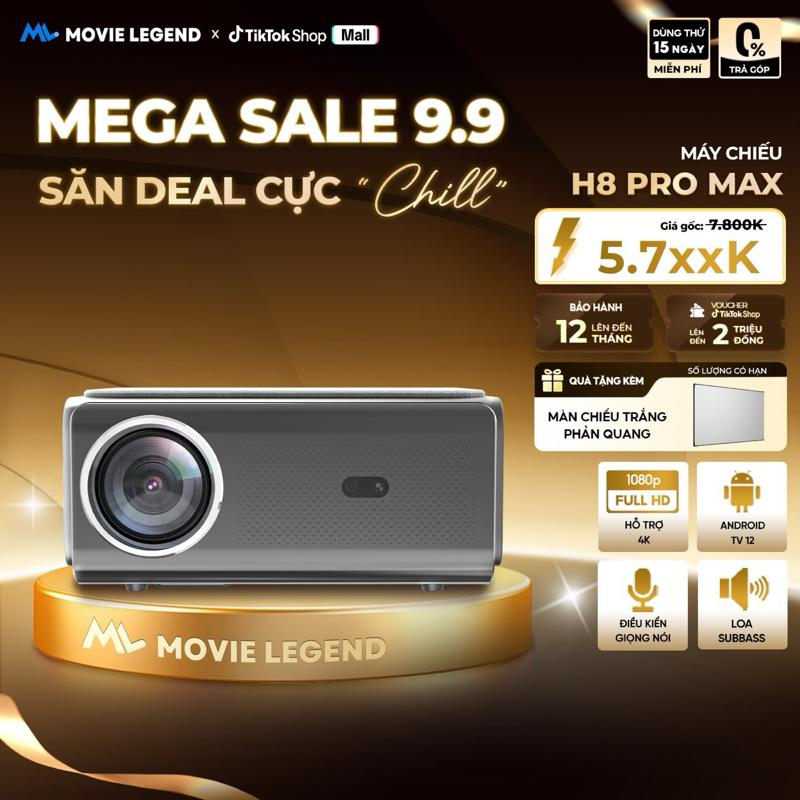Movie Legend Máy Chiếu H8Pro Max Version 3- Phiên Bản 2026 Full HD 1080P (WC2026)