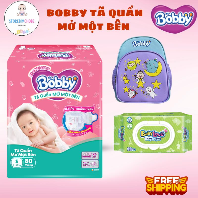   Có tặng quà  Bỉm tã quần Bobby mở một bên sơ sinh NB70 S80 Cho Bé 