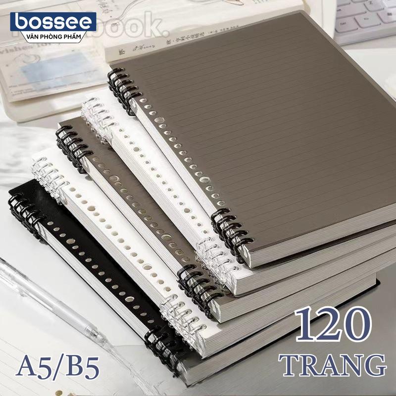 Full Set Sổ còng thay được giấy pastel A5 B5 120 trang giấy kẻ ngang kẻ vuông có thể tháo rời - Sổ tay thiết kế khuyết còng 10 Chấu dễ viết planner tập vở học sinh Sổ Ghi Chép có bán bìa lẻ chú