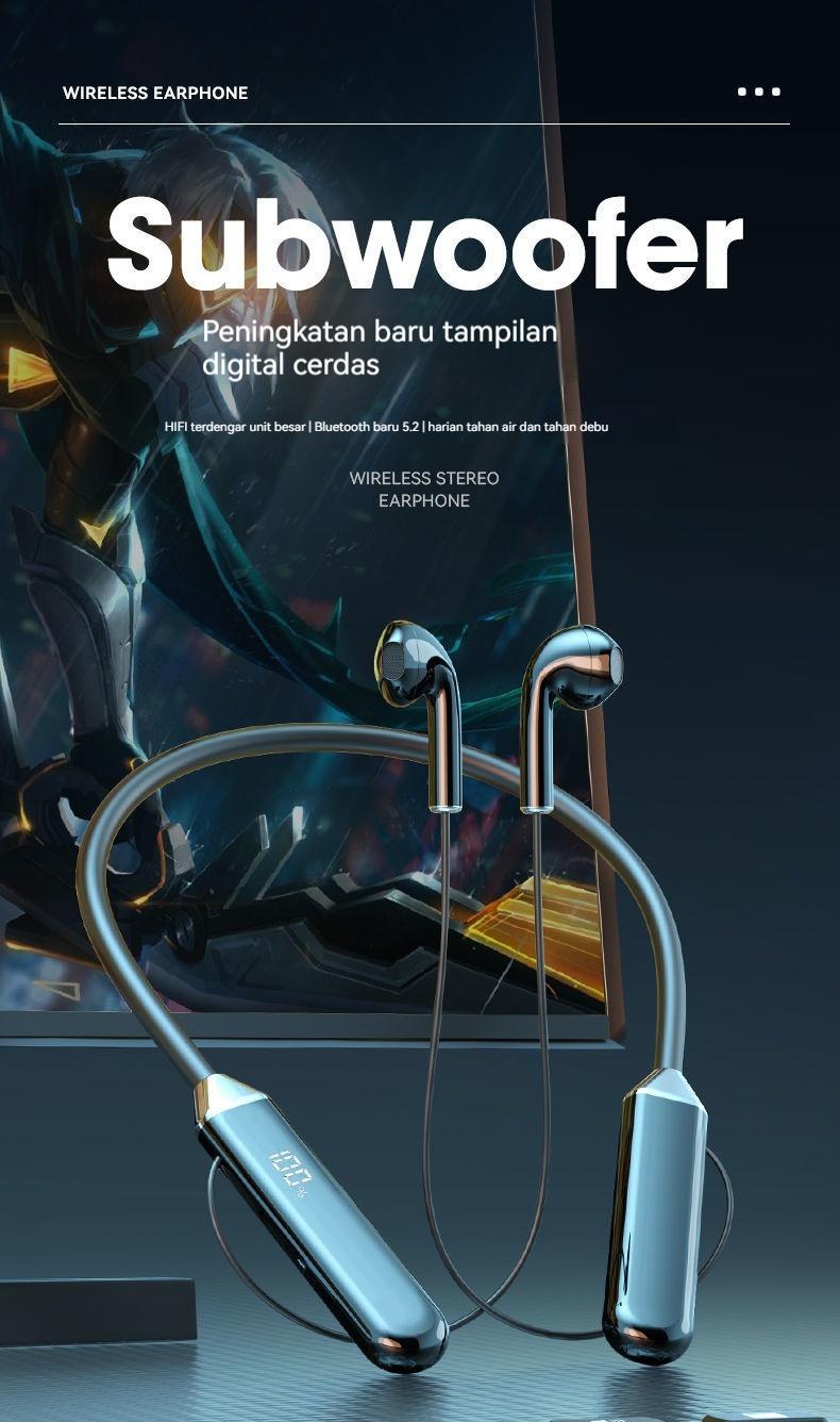 Sport Wireless Headphone Compatible 5.2 Neckband Headphones High Sound Quality Stereo LED Power Display Bluetooth Earphones Sport Wireless Headphone Compatible 5.2 Neckband Headphones High Sound Quality Stereo LED Power Display Bluetooth Earphones