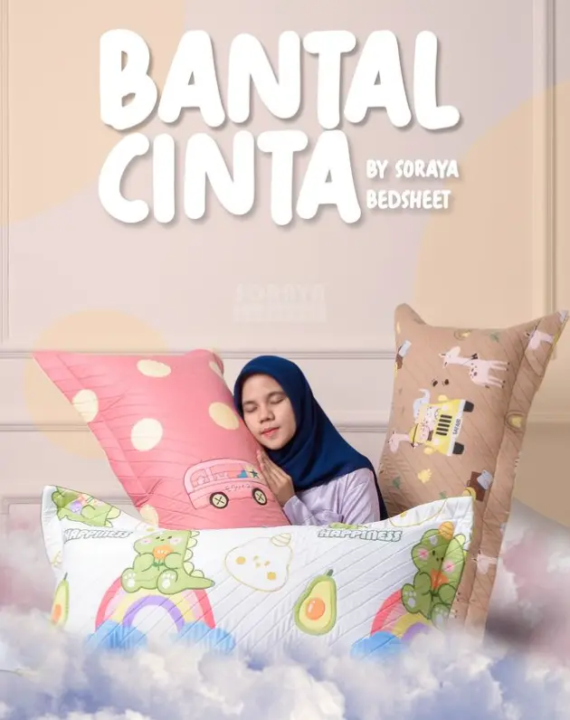 Soraya Bedsheet Sarung Bantal Cinta - sarung bantal kepala 1
