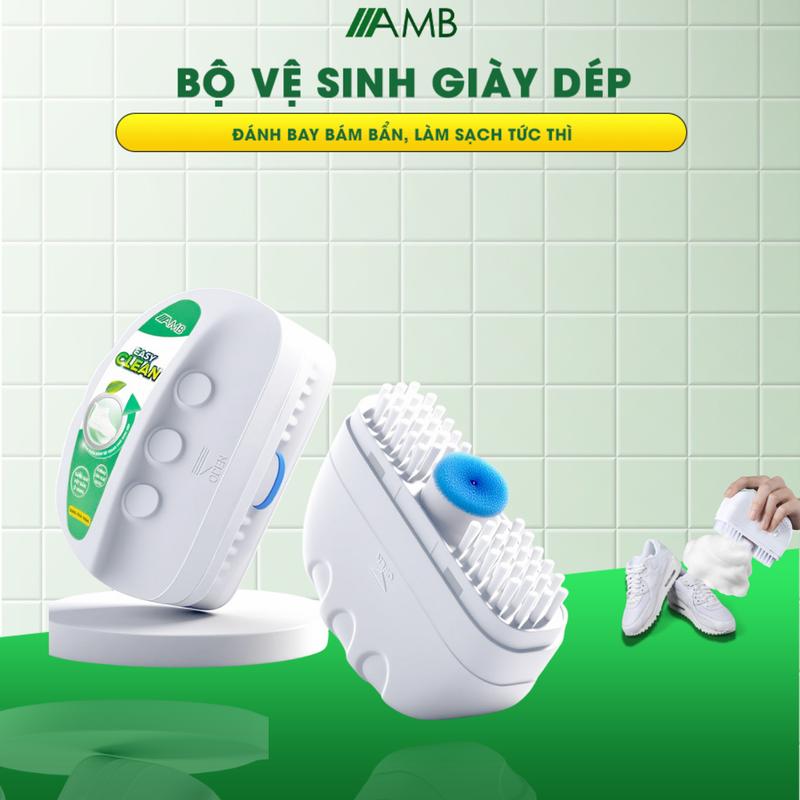 Bộ Vệ Sinh Giày Dép Đa Năng AMB, Làm Sạch Nhanh Vết Bẩn Ố Vàng Giữ Giày Dép Trắng Sáng Không Cần Giặt Nước Chỉ Cần Xịt Chà Nhẹ Và Lau Sạch