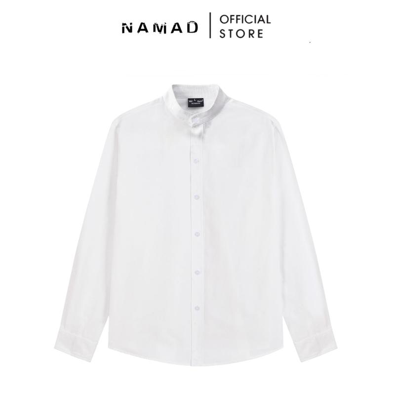 Độc quyền [NAMAD x Tư đẹp chai thích live‍️‍️] Áo sơ mi trơn dài tay Namad cổ tàu chất liệu Oxford dầy dặn, lên form đẹp thấm hút mồ hôi NM01   Menswear aotrang  nam sominam  dep 4