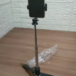 Tongsis Tripod 1,7 Meter LED Light Bluetooth Remote Selfie Shutter Aluminium Vlog Live Selfie Stick Tripod Ngonten Portable Travel Wireless