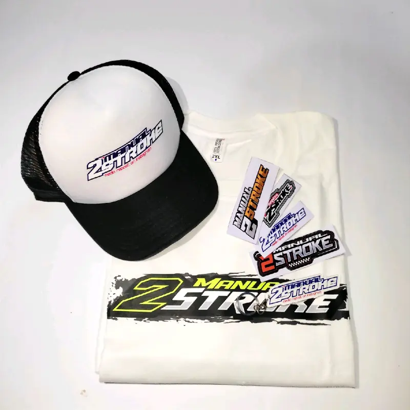 Sepaket Kaos 2stroke Fizr 2tak Caton combed Distro Fre Stiker & Gantungan Kunci Keren 1