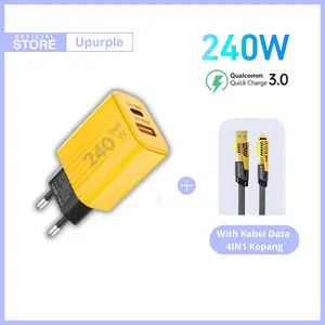 Kabel Data 4 in 1 dengan Kepala Charger ProPlus Fast Charging HP Kabel Casan 4in1 Tipe C USB iOS Lightning USB PD30W