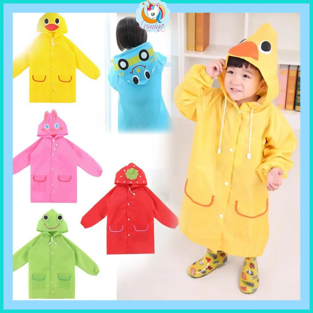 LuminaCollection Jas Hujan Hoodie Anak Balita Jubah Jas Hujan Motif Lucu