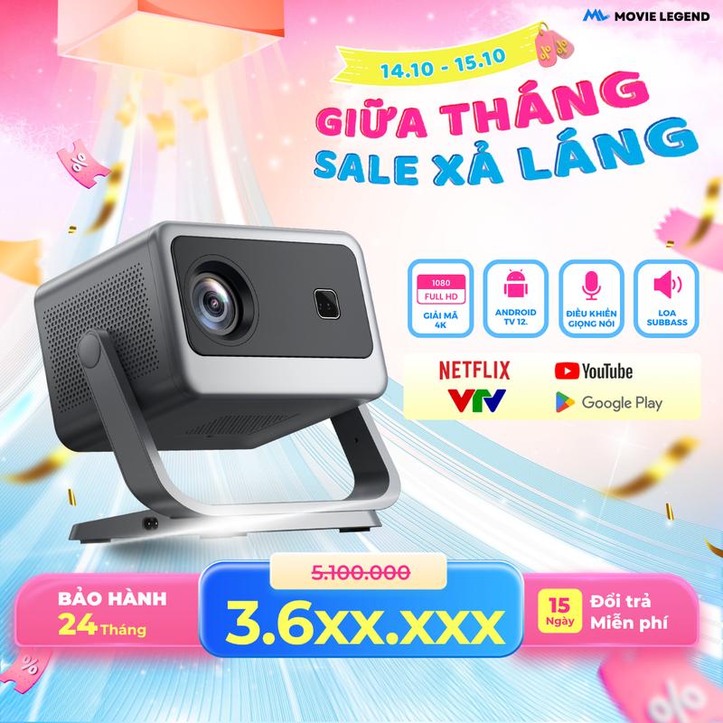 [SG1][SALE GIỮA THÁNG]Máy Chiếu Q10 Ultra Max 2025 - Máy Chiếu Movie Legend, Hỗ Trợ Full HD, Hệ Điều Hành Android 12 Projector Bluetooth Kem Màn Hình SBF