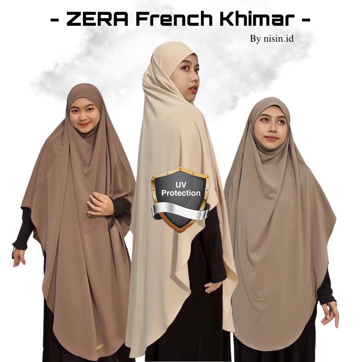 ZERA French Khimar Bandana OVAL bahan Marbela luxuryAnti UV Protection by Nisin.id