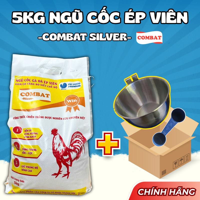  5kg Ngũ Cốc Ép Viên COMBAT SILVER - Ngũ Cốc Hàng Cao Cấp Loại 1 - Đầy Đủ Dưỡng Chất Phát Triển Lông Mau Lên Tay 