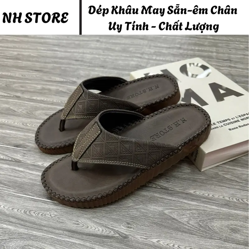 Dép Quai Kẹp nam Doctor da mới. Được khâu chỉ biển xung quanh rất chắc chắn và cao cấp Nhung DéP Sandal Cao Su Sandal Cao Su Jean Đế Bằng 1