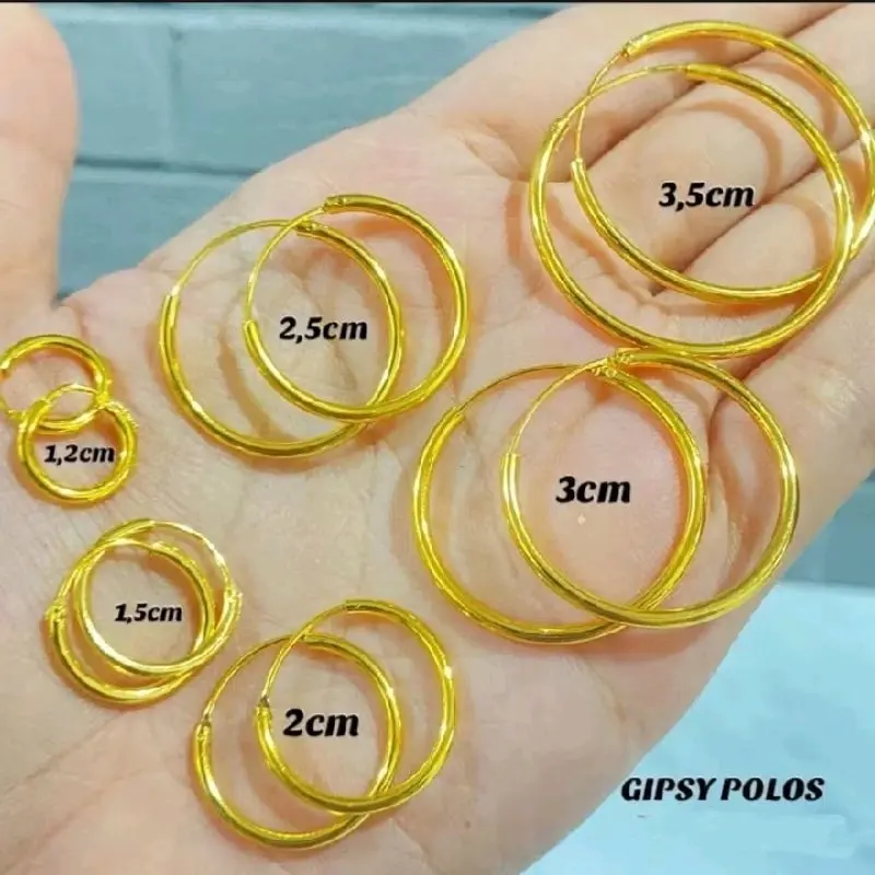 Anting gipsi titanium warna emas anting wanita polos 0