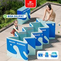 Gambar SPEEDS Kolam Lipat Anak Portabel Foldable Renang Lipat Swimming Pool Size Jumbo Kolam Mandi 020-60 - BIRU 220x120x50cm dari Speedss Official Store Kota Surabaya 4 Tokopedia