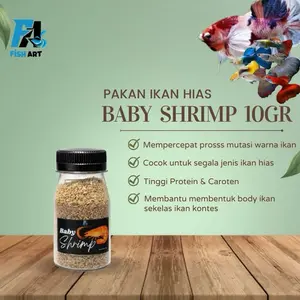 Fish Art • Baby Shrimp 10gram Makanan Ikan Cupang dan Ikan Hias kaya vitamin dan nutrisi untuk ikan hias guppy, molly dll