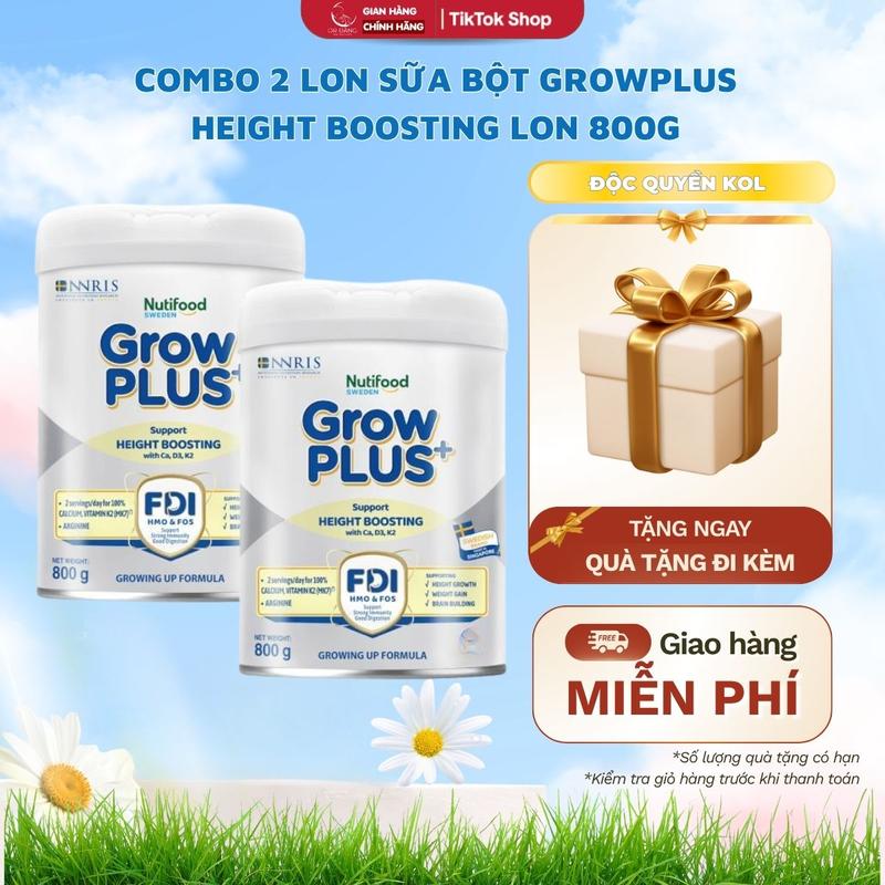   Live Daily  Combo 2 Lon Nutifood Growplus Height Boosting sữa công thức 800g cho bé 